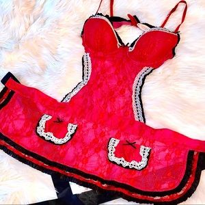 Victoria’s Secret Hot Pink Lingerie / Maid 36B